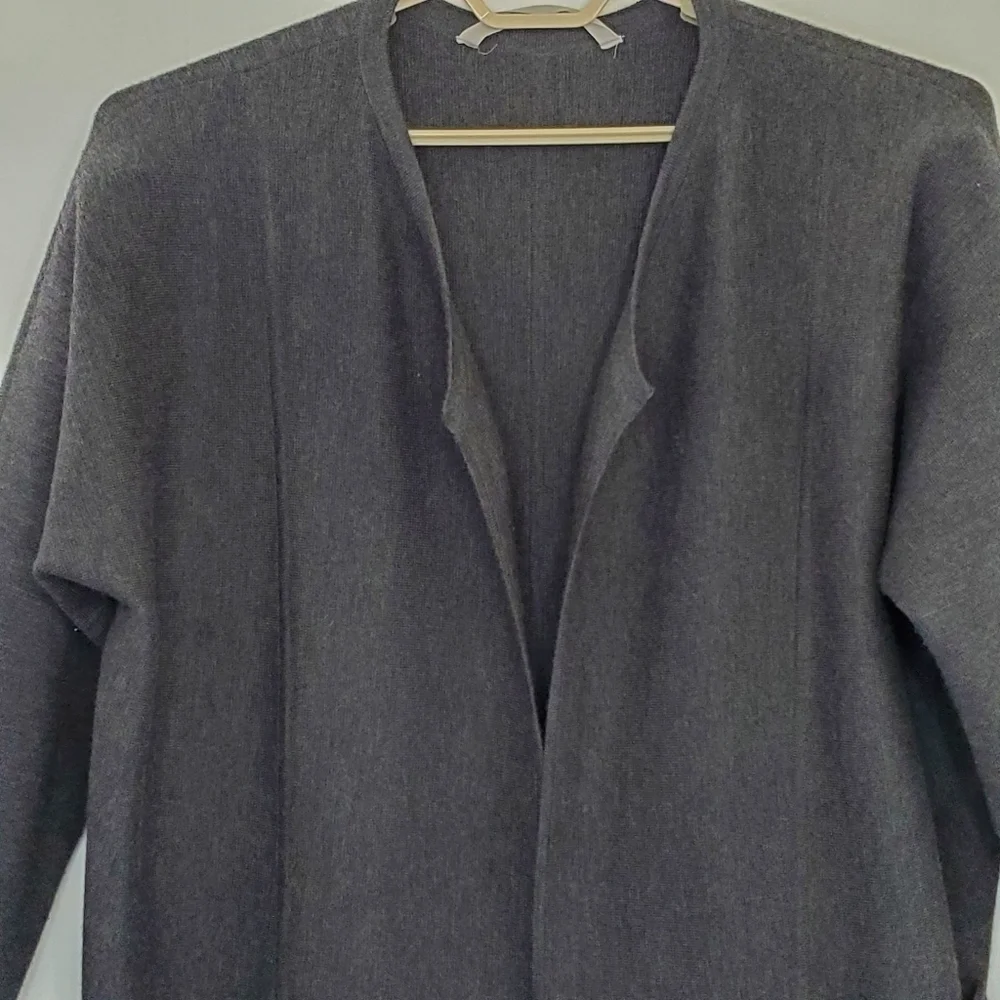 Athleta‎ Chill Chaser Merino Wool Blend Long Cardigan Med Open Front Knit Duster